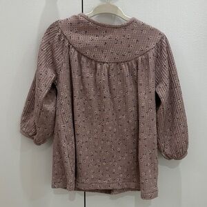 Zara Mauve Floral-Print Long-Sleeve Girls' Top
